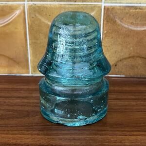 Vintage Brookfield New York CD 133 Glass Insulator Aqua